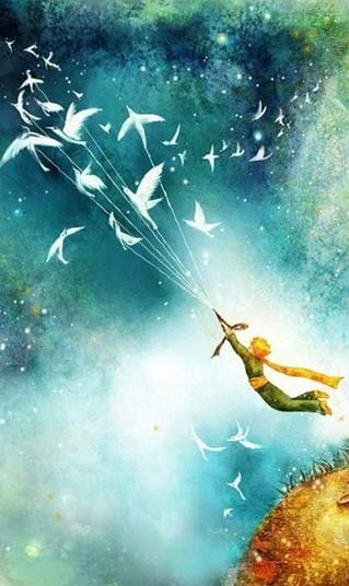 Little Prince Flying With Birds Paint by numbers