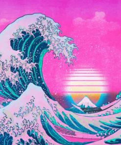 Aesthetic Great Wave Off Kanagawa paint by numbers