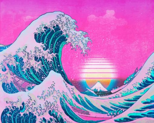 Aesthetic Great Wave Off Kanagawa paint by numbers