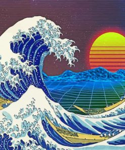 Aesthetic Great Wave Paint by numbers