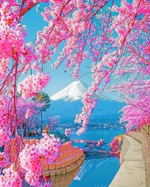 Beautiful Cherry Blossom Paint by numbers