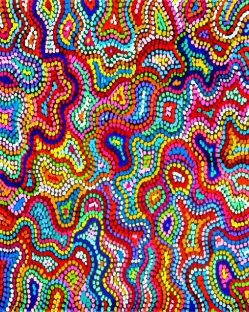Colorful Aboriginal Art Paint by numbers