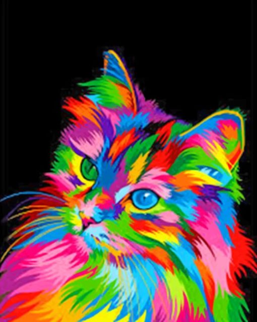 Colorfully Diverse Cat Paint by numbers
