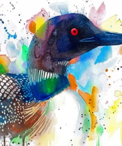 Colorful Loon paint by numbers