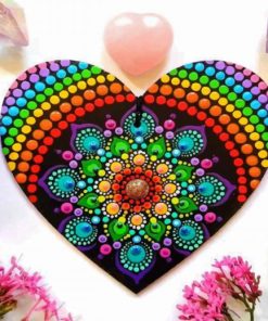 Colorful Mandala Heart Paint by numbers