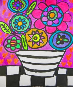 Folk Art Plant paint by numbers
