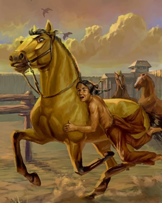 native american on horseback