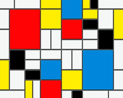 Mondrian Pattern Paint by numbers