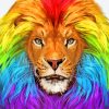 Rainbow Lion Paint by numbers
