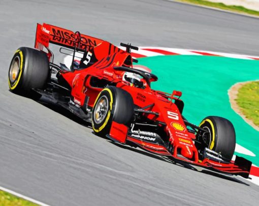 Red Formula One Paint by numbers