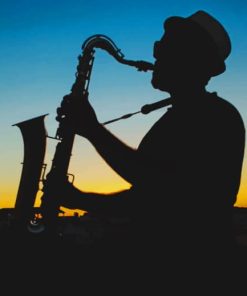 Saxophone Silhouette paint by numbers