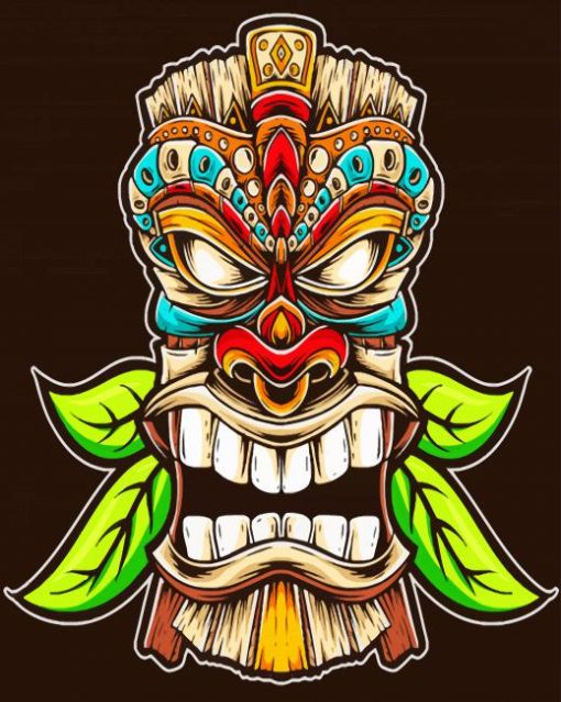 Tiki Mask Paint by numbers
