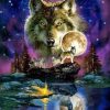 Beautiful Wolf And Moon Paint by numbers