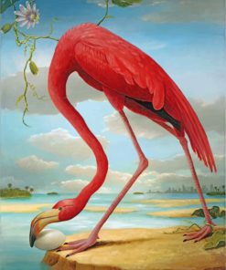 Red Flamingo Bird Paint by numbers