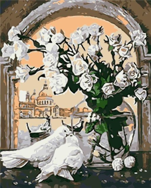 White Pigeon At Window Paint by numbers