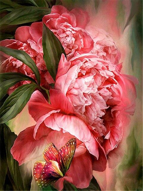 Butterfly Peony Paint by numbers