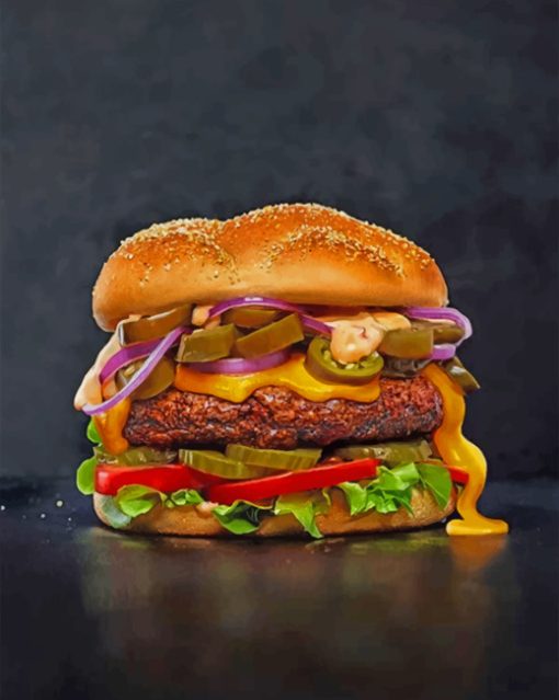 Tasty Hamburger Paint by numbers