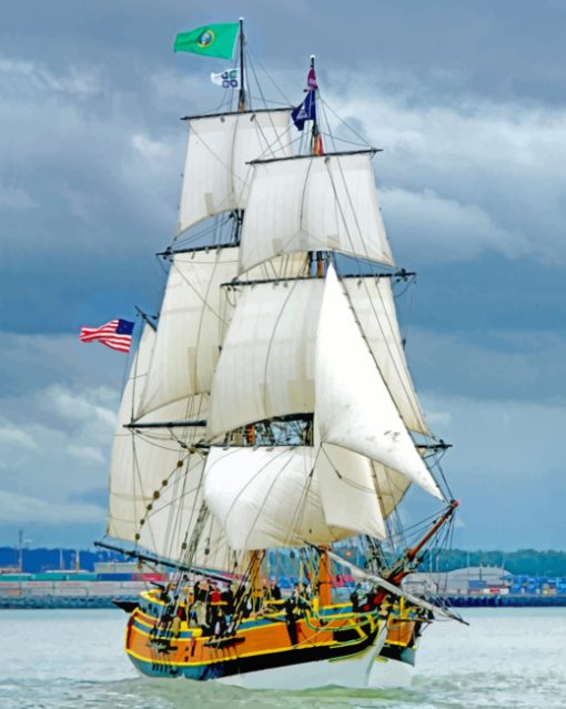 Lady Washington Tall Ship paint by numbers