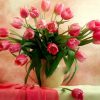 Pink Tulips in Vase Paint by numbers