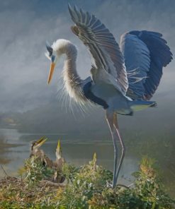Great Blue Heron paint by numbers