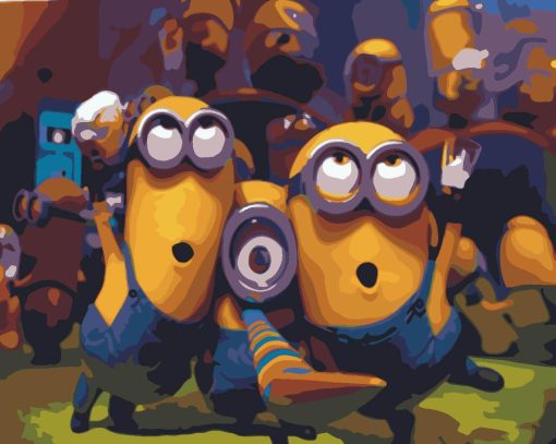 Minions Dancing paint by number