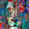 Abstract Lion paint by numbers