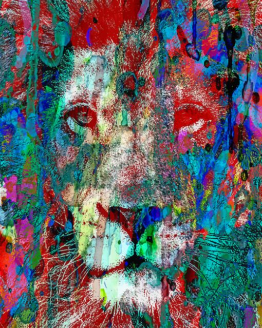 Abstract Lion paint by numbers