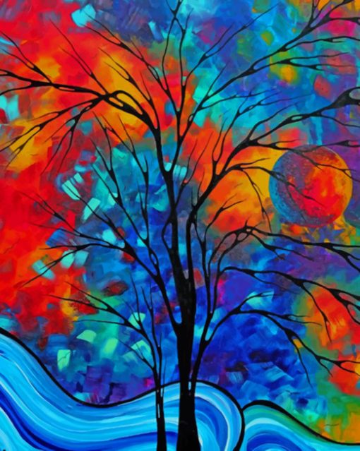 Abstract Tree Paint by numbers