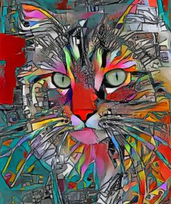 Aesthetic Abstract Cat Paint by numbers
