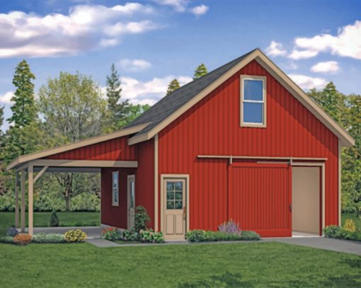Aesthetic Red Barn paint by numbers