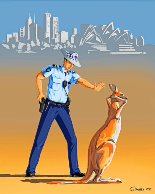 Australian Police Man paint by numbers