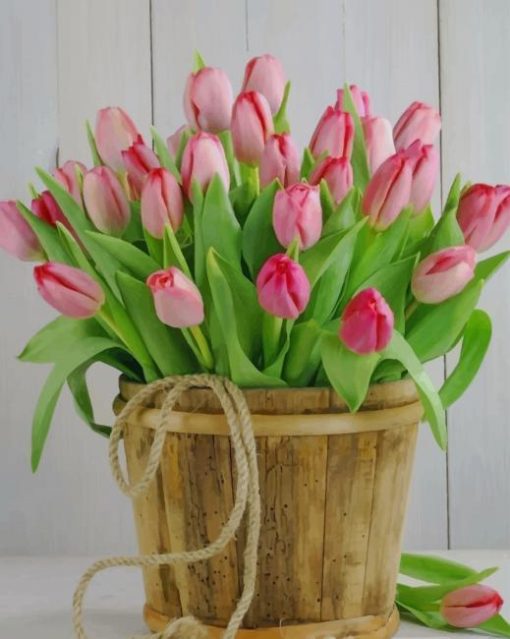 Bucket Of Tulips paint by numbers
