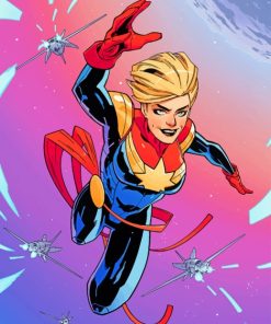 Captain Marvel Hero Paint by numbers