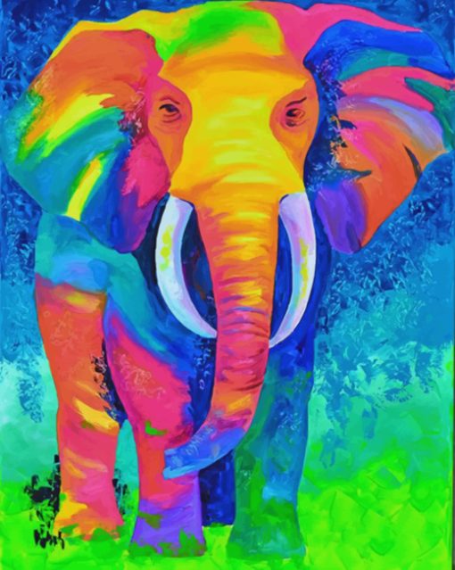 Colorful Elephant Paint by numbbers