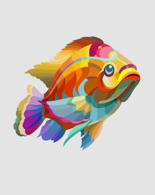 Colorful Fish paint by numbers