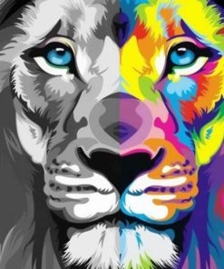 Colorful Lion Paint by numbers