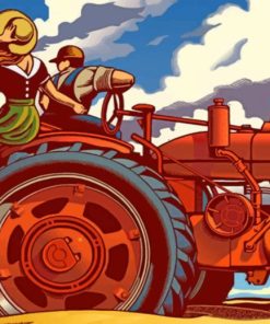 Couple In A Tractor Paint by numbers