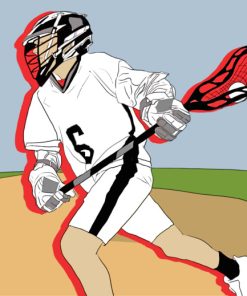 Lacrosse Player Illusutration paint by numbers