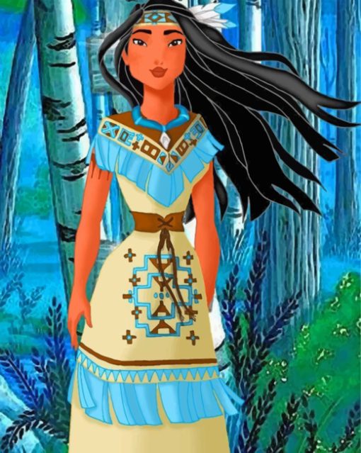 Pocahontas The Native American woman paint by numbers