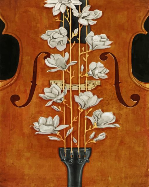 Floral Violin paint by numbers