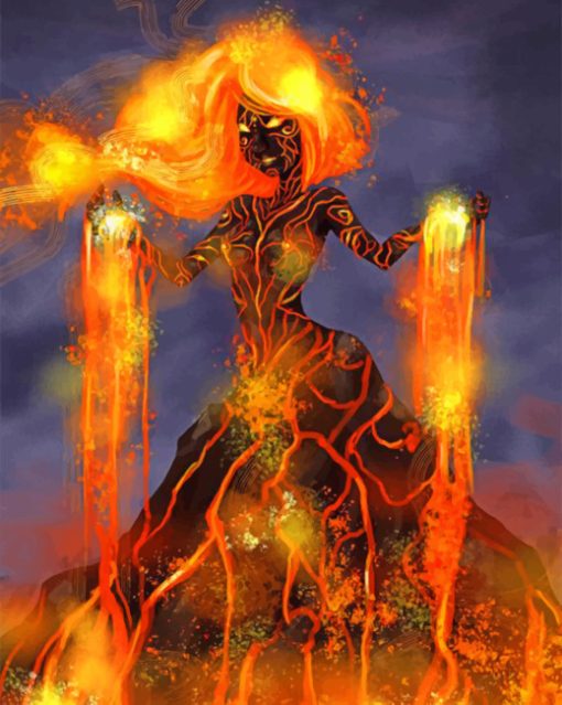Volcano Woman Paint by numbers