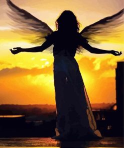 Aesthetic Angel Silhouette paint by number