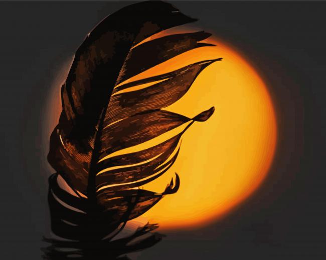 Aesthetic Feather Silhouette paint by number