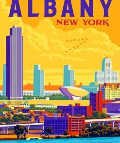 Albany NY Poster paint by number