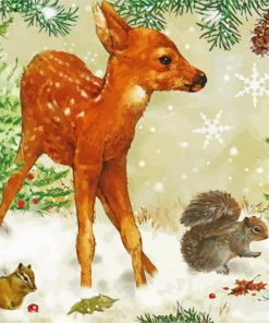 Christmas Wildlife paint by number