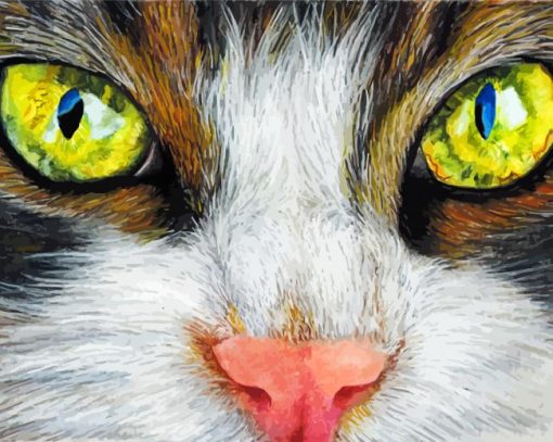 Close Up Cat Pastel paint by number