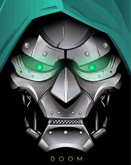Dr Doom Face paint by number