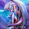 Dragon And Girl By Anne Stokes paint by number