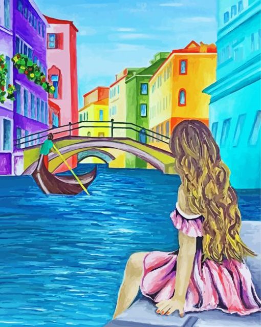Girl In Venice Art paint by number