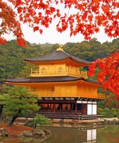 Golden Pavilion Kyoto paint by number
